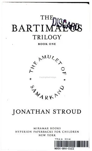 Cover of Bartimaeus: Amulet of Samarkand, The (Book One)