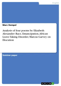 Cover of Analysis of Four Poems by Elizabeth Alexander